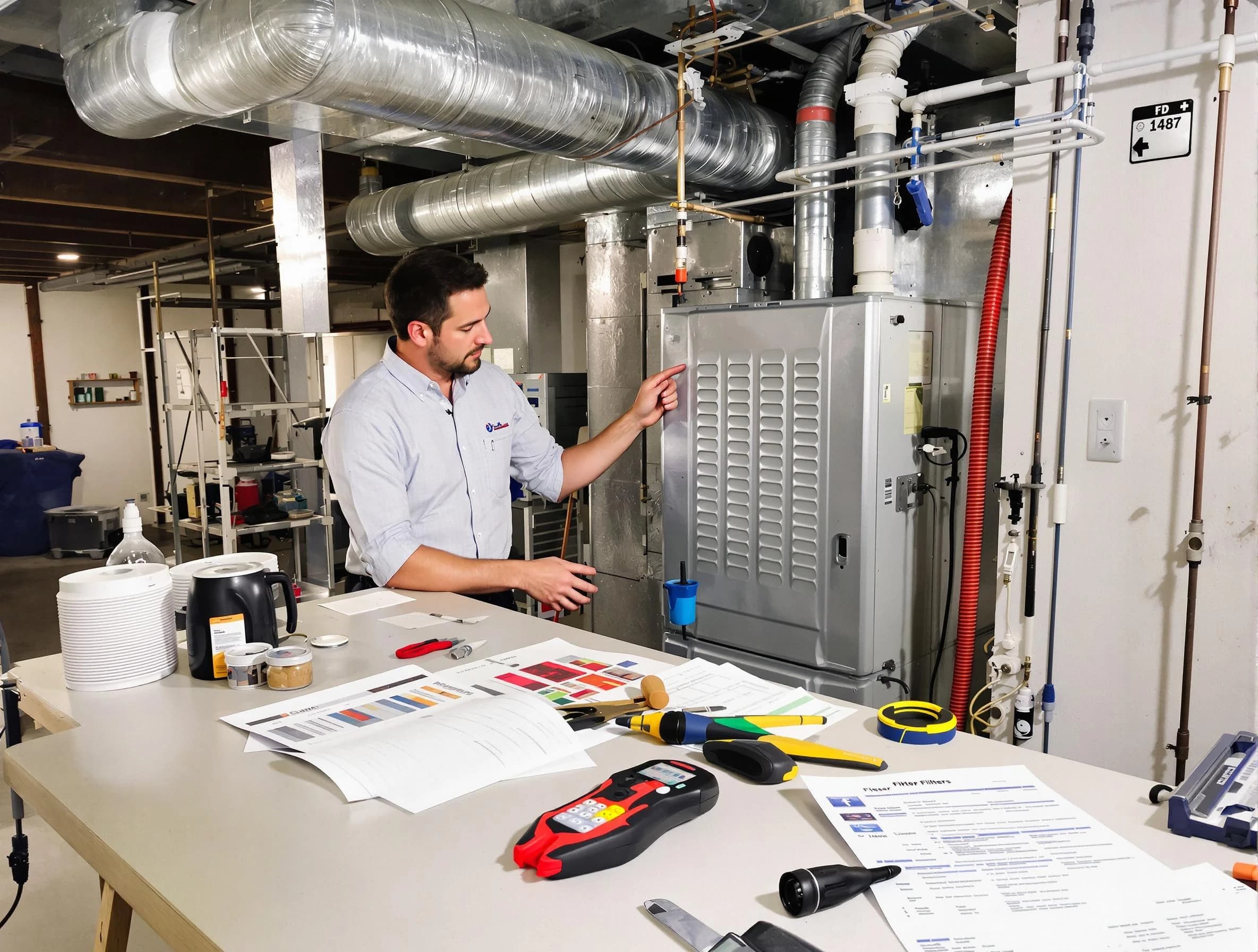 Layton Air Duct Cleaning inspector conducting detailed filter system evaluation using professional diagnostic tools in Layton
