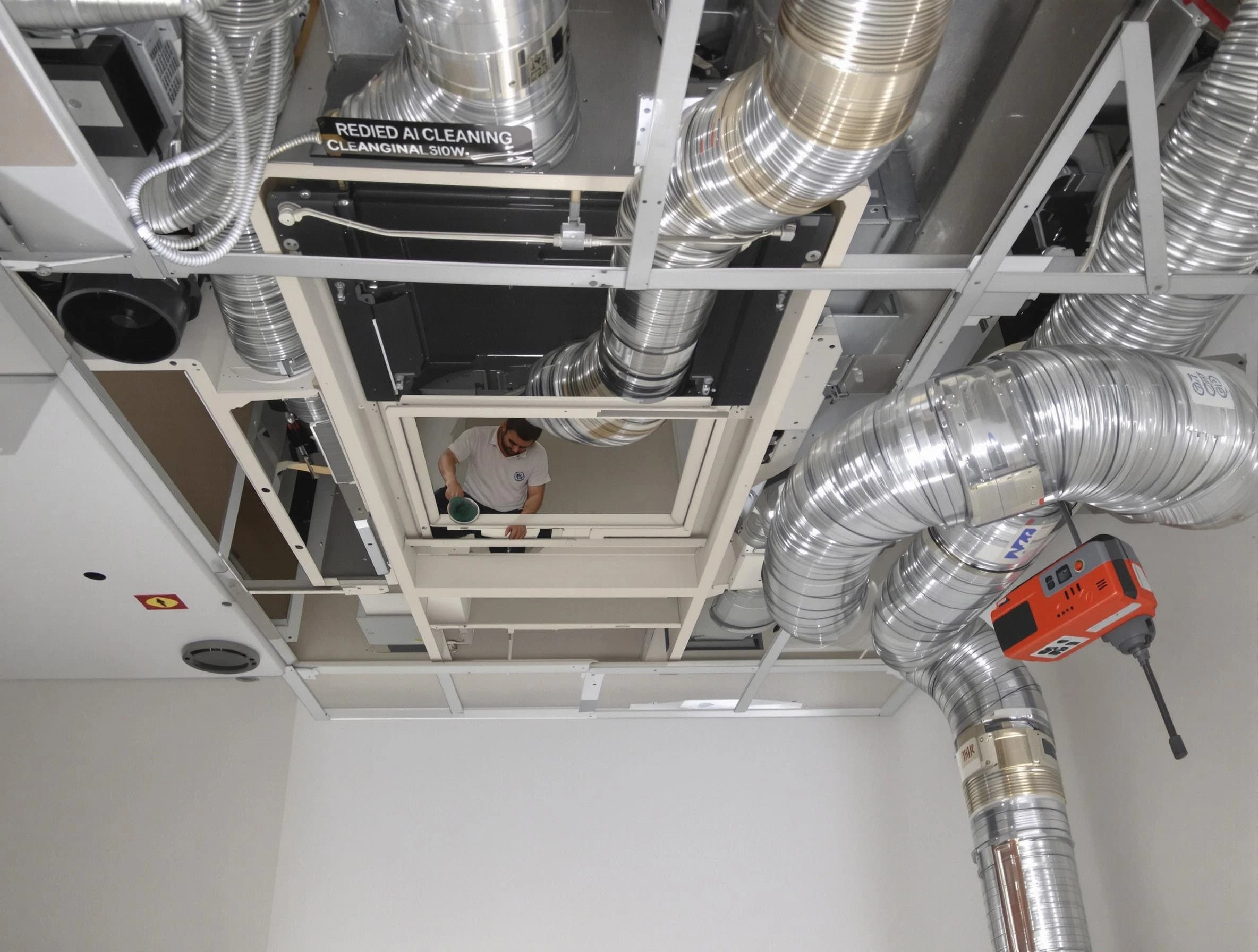 Layton Air Duct Cleaning technician performing detailed central duct system cleaning in Layton