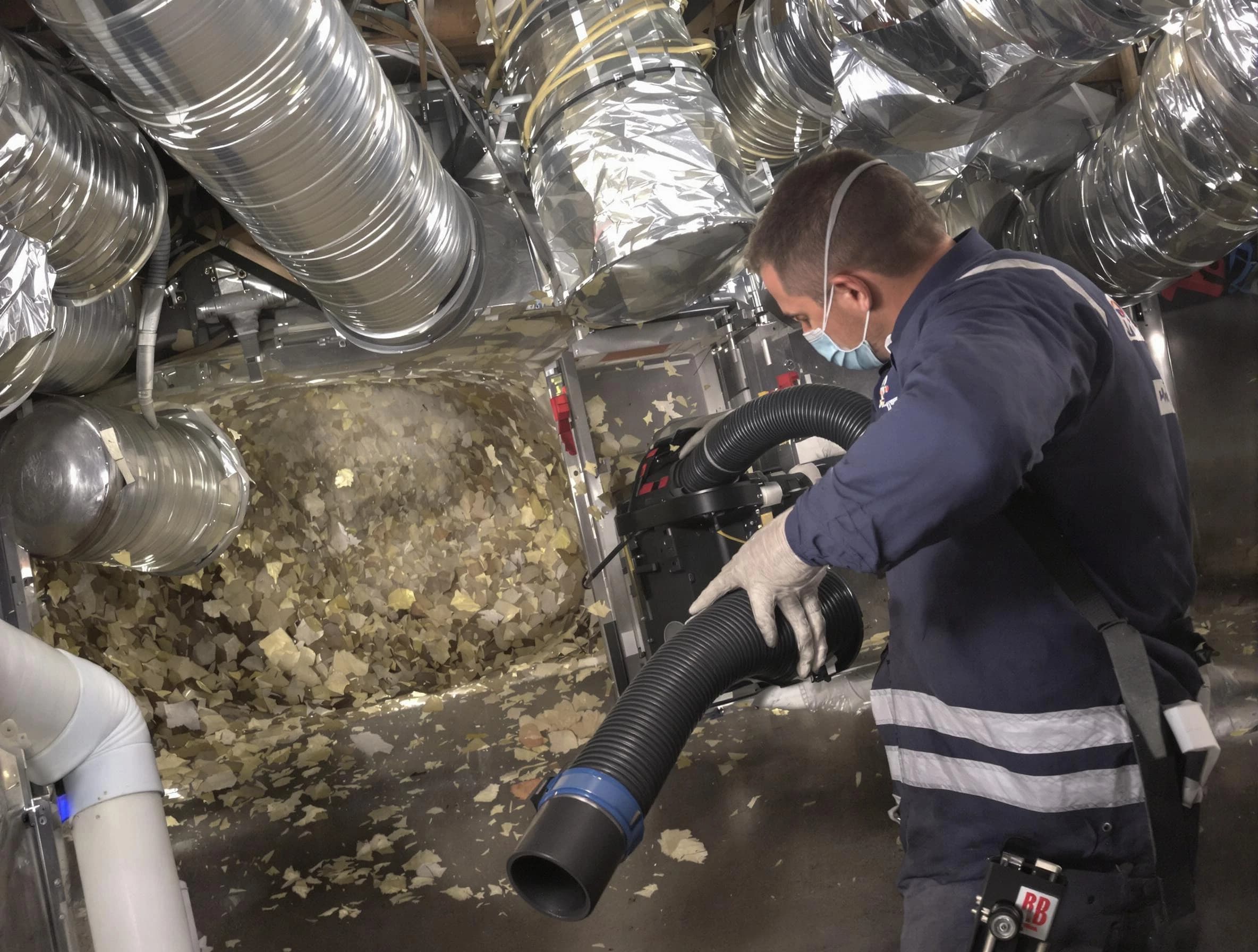 Layton Air Duct Cleaning specialist operating negative pressure cleaning equipment for thorough duct maintenance in Layton