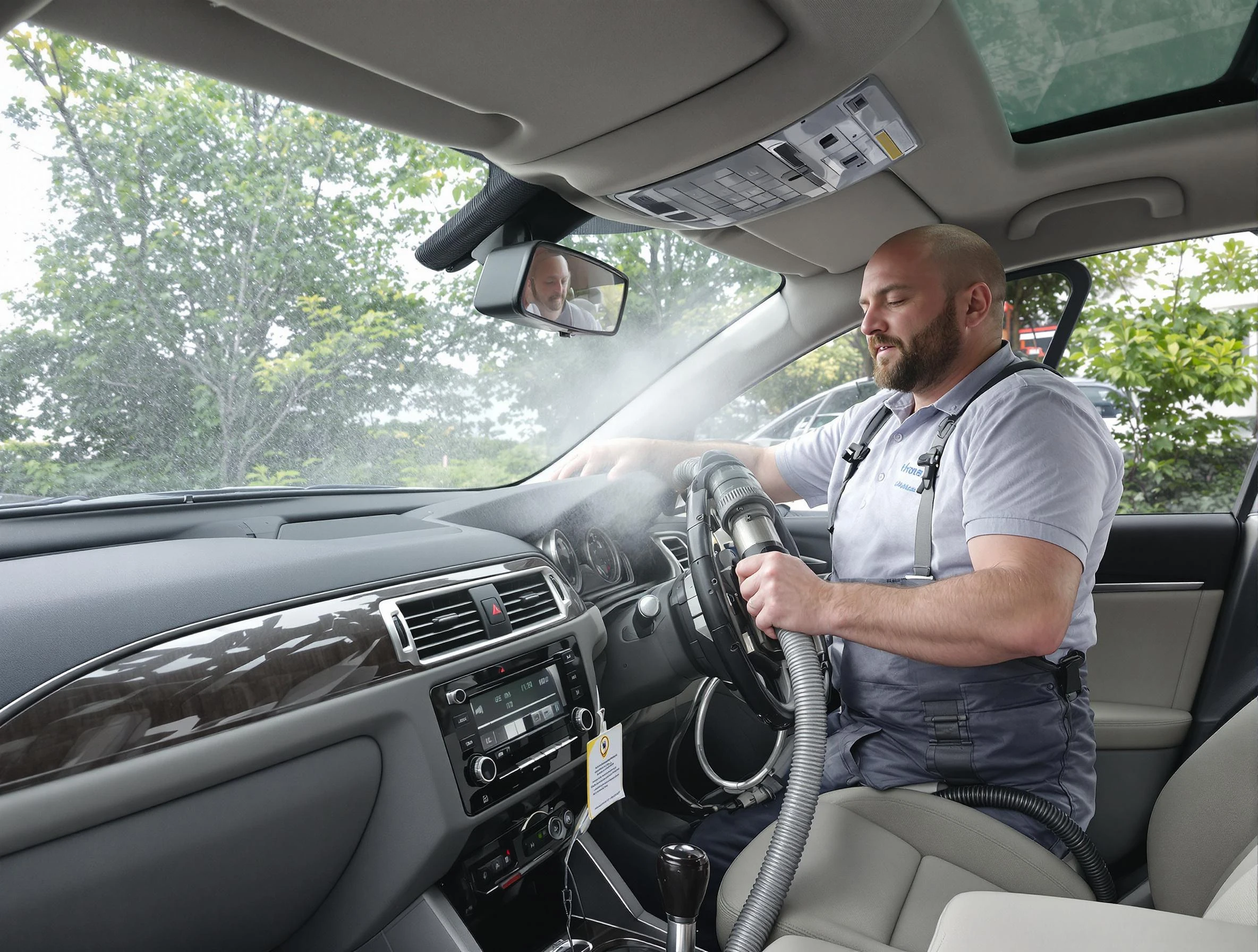 Layton Air Duct Cleaning specialist performing professional car duct cleaning in Layton