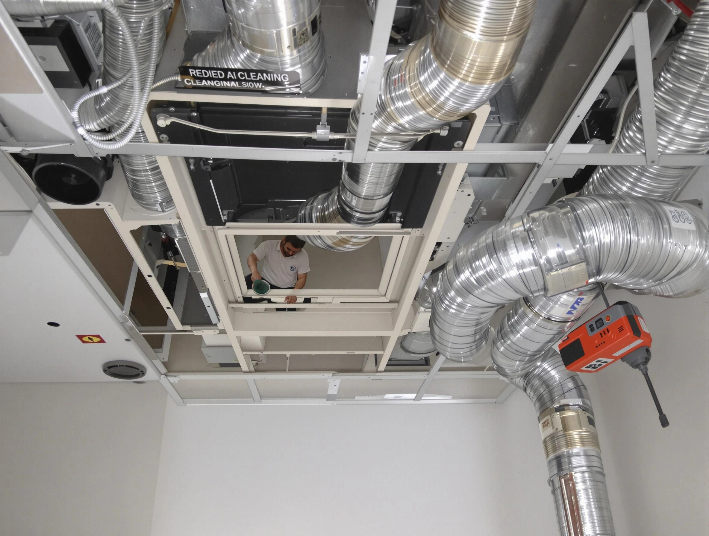 Layton Air Duct Cleaning technician performing detailed central duct system cleaning in Layton